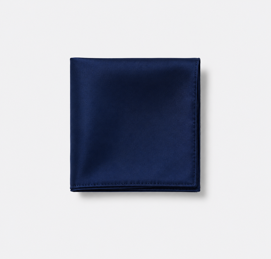Deep Navy Silk Pocket Square by Monzoro – view 3