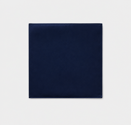 Deep Navy Silk Pocket Square by Monzoro