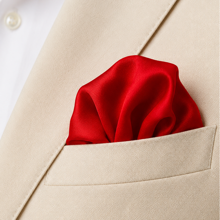 Deep Red Silk Pocket Square by Monzoro – view 15