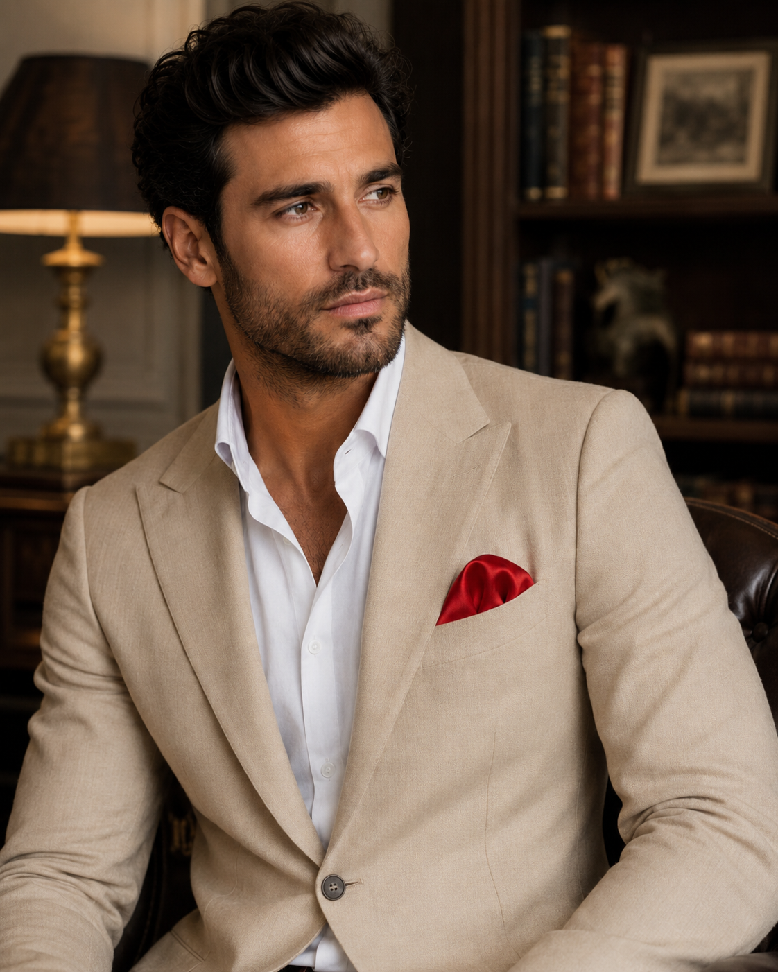 Deep Red Silk Pocket Square by Monzoro – view 18