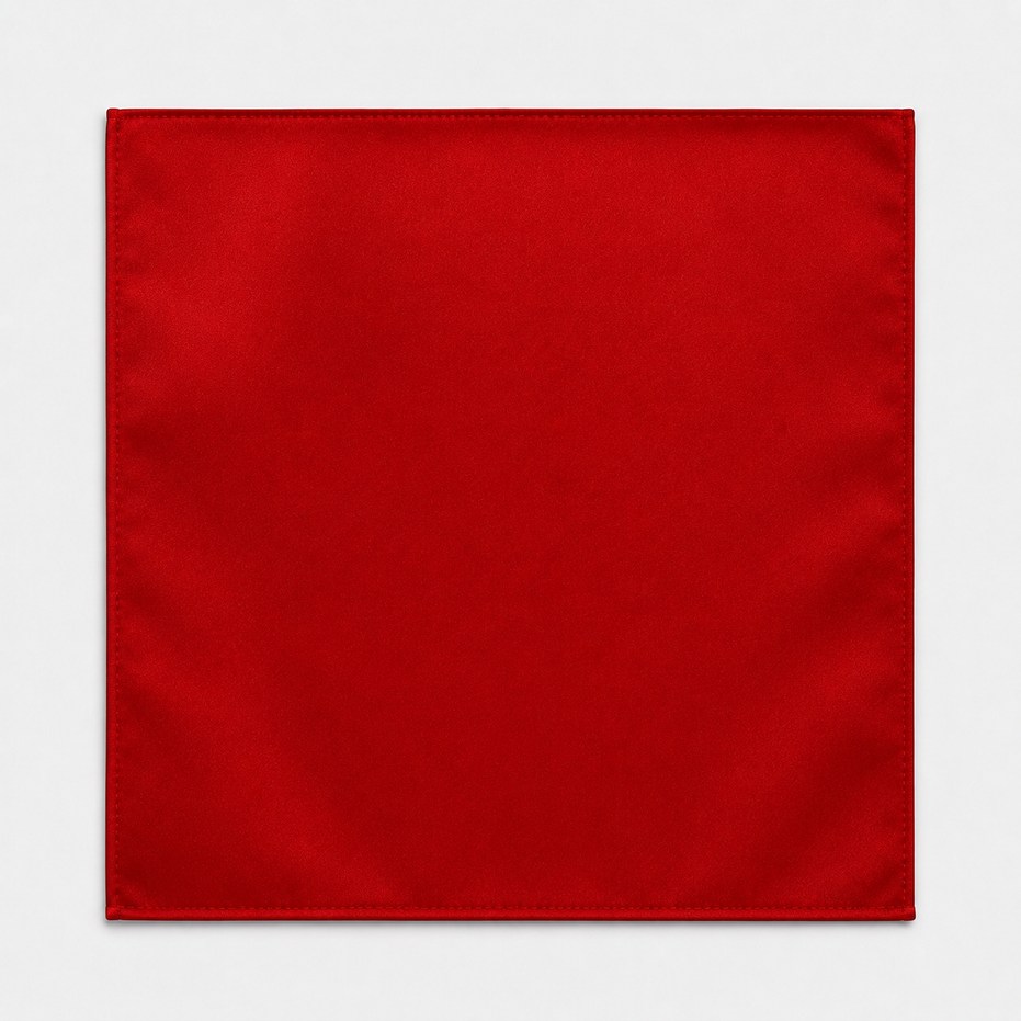 Deep Red Silk Pocket Square by Monzoro – view 19