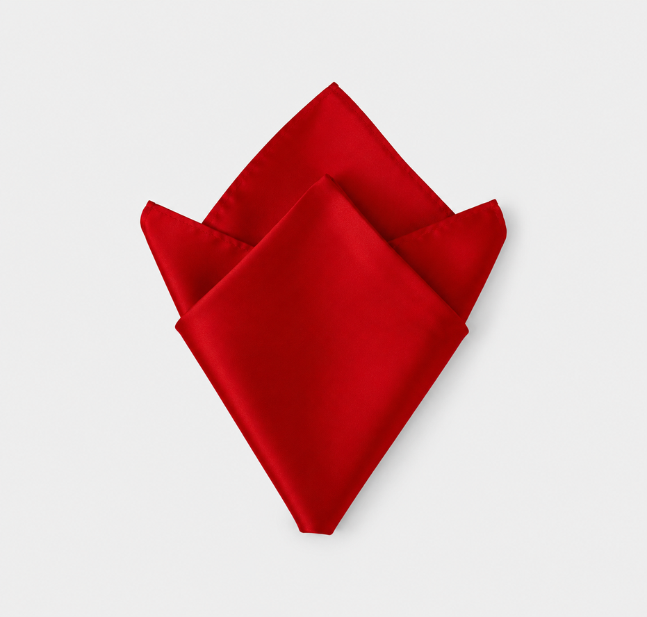 Deep Red Silk Pocket Square by Monzoro – view 2
