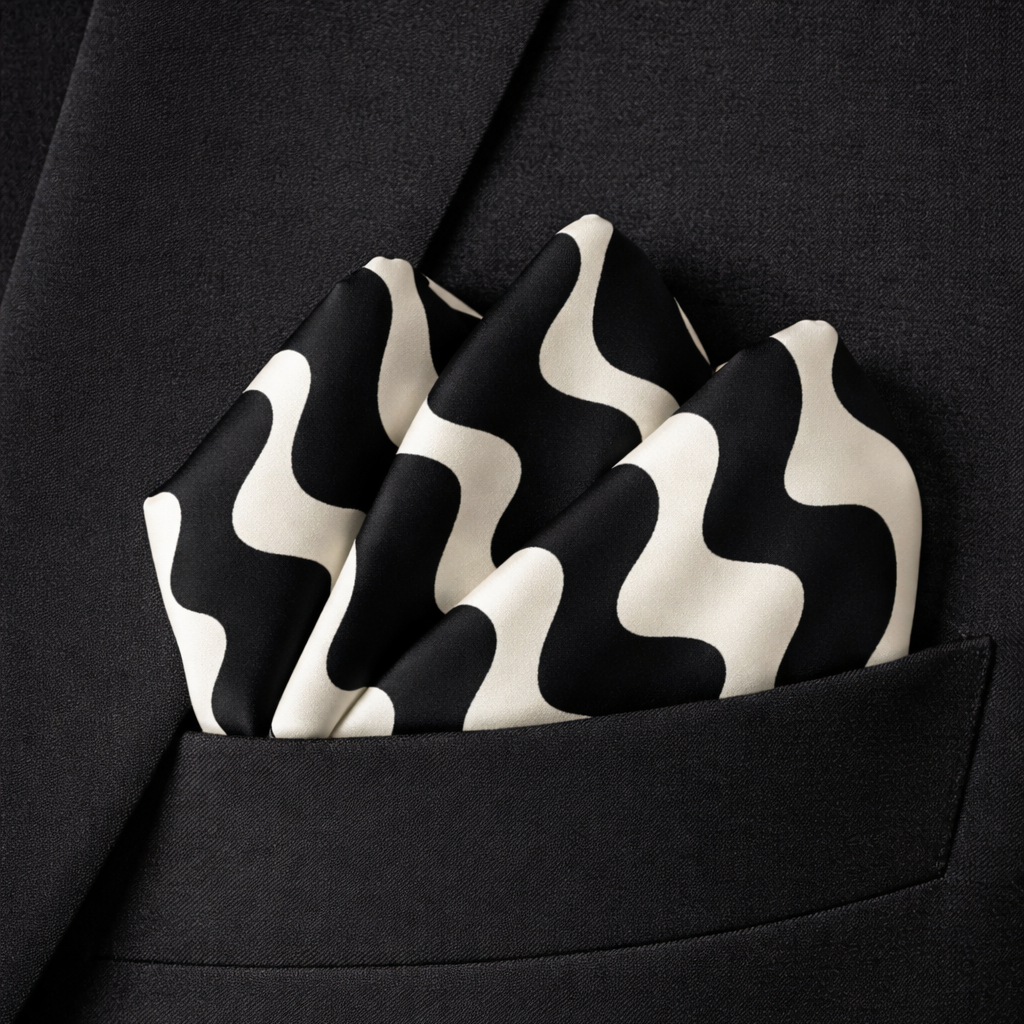 Eclipse Flow Silk Pocket Square by Monzoro – view 4