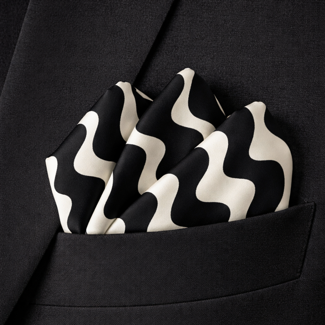 Eclipse Flow Silk Pocket Square by Monzoro – view 4