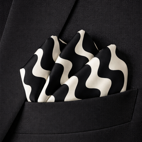 Eclipse Flow Silk Pocket Square by Monzoro – view 4