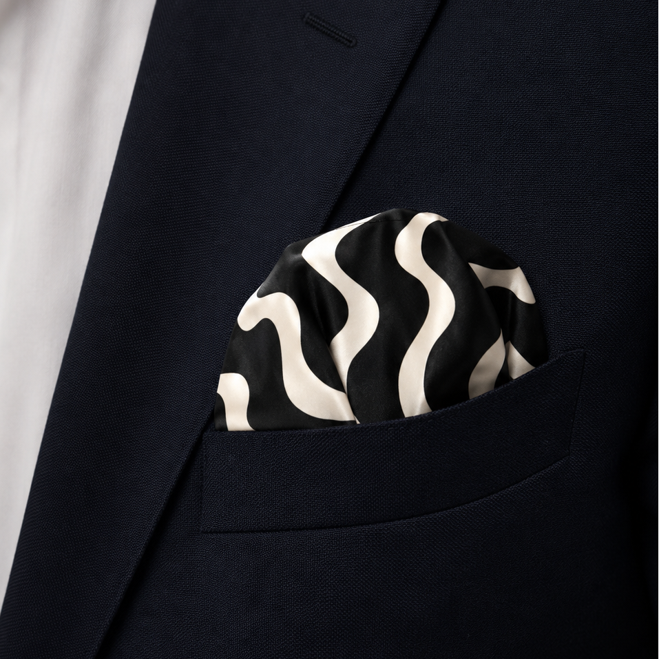Eclipse Flow Silk Pocket Square by Monzoro – view 7