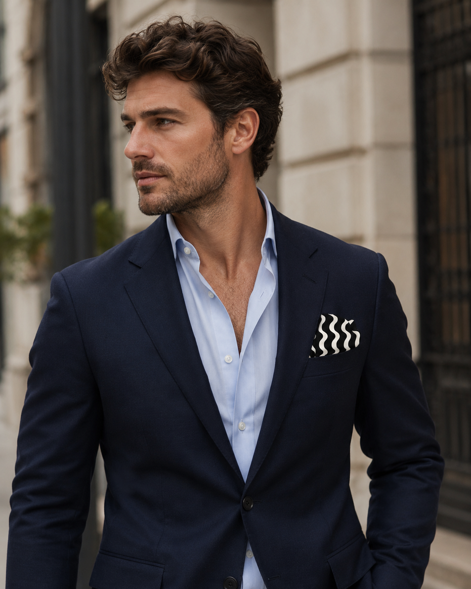 Eclipse Flow Silk Pocket Square by Monzoro – view 9