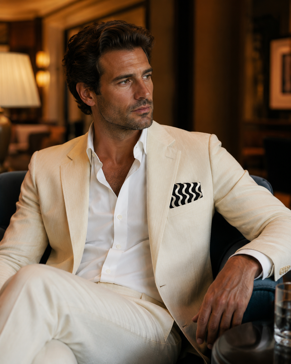 Eclipse Flow Silk Pocket Square by Monzoro – view 10