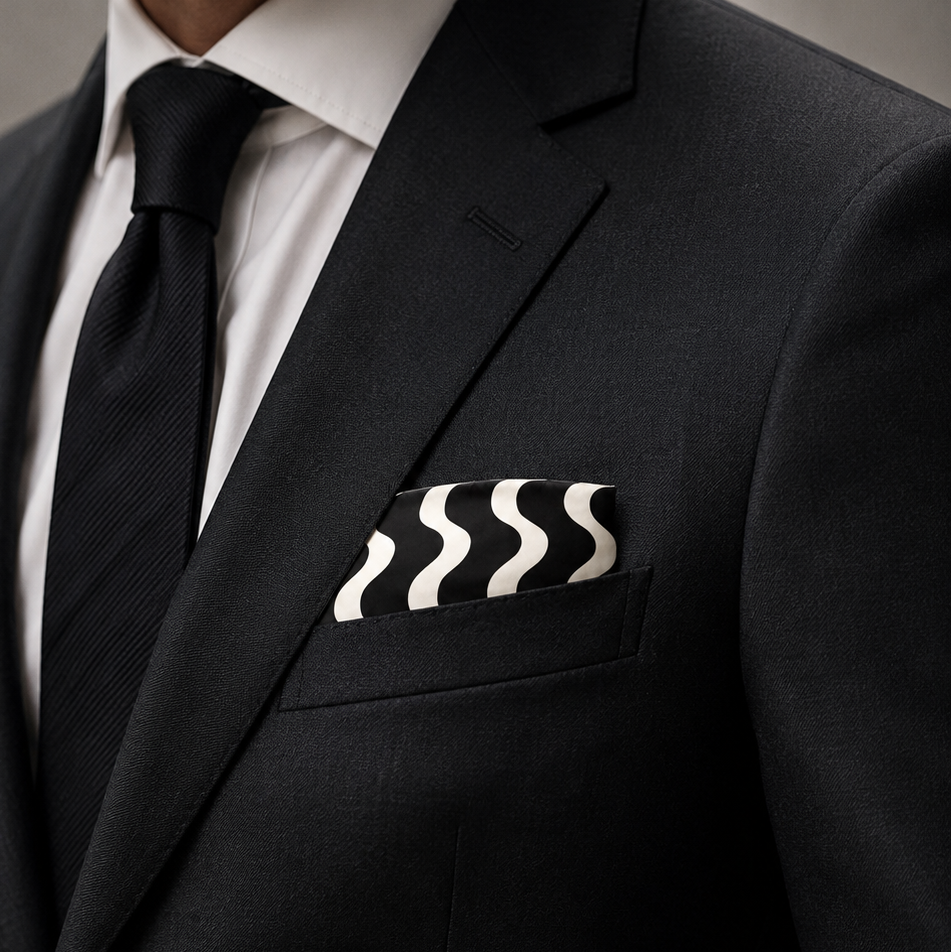 Eclipse Flow Silk Pocket Square by Monzoro – view 11