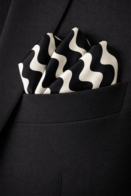 Eclipse Flow Silk Pocket Square by Monzoro – view 2
