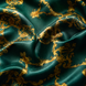 Emerald with Gold Pattern Silk Pocket Square by Monzoro – view 12