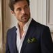 Emerald with Gold Pattern Silk Pocket Square by Monzoro – view 15