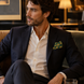 Emerald with Gold Pattern Silk Pocket Square by Monzoro – view 17