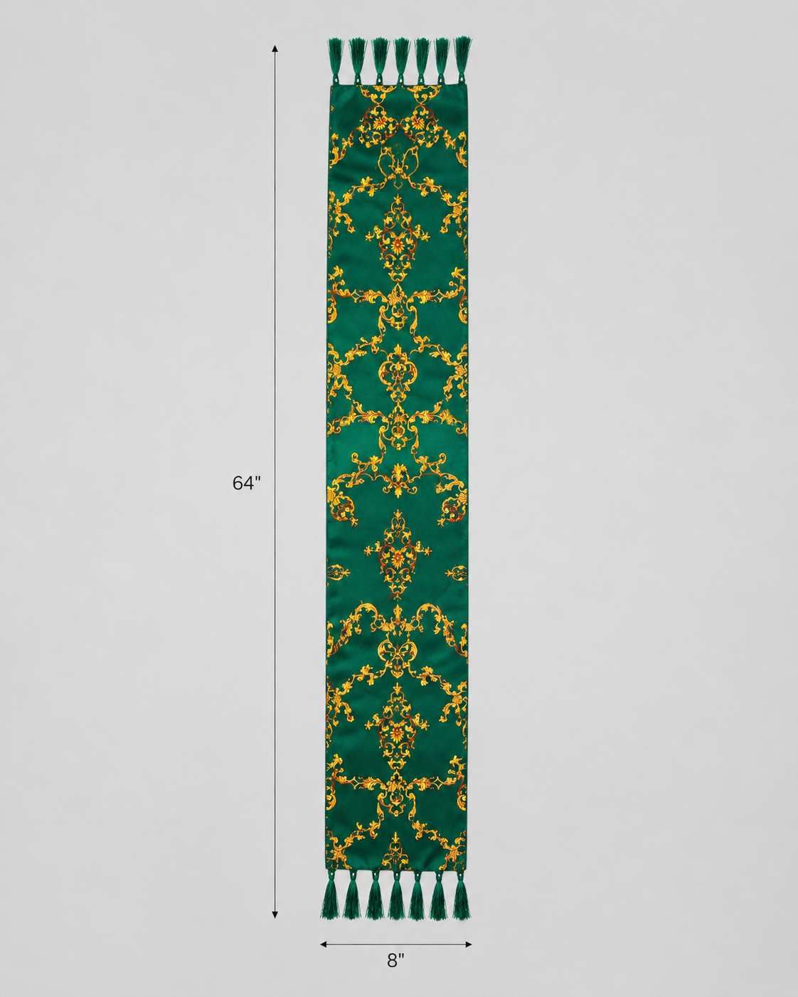 Emerald with Gold Pattern Silk Scarf by Monzoro – view 9