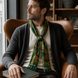 Emerald with Gold Pattern Silk Scarf by Monzoro – view 16