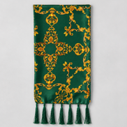 Emerald with Gold Pattern Silk Scarf by Monzoro – view 4