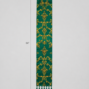 Emerald with Gold Pattern Silk Scarf by Monzoro – view 5