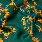 Emerald with Gold Pattern Silk Scarf by Monzoro – view 6