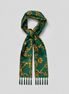Emerald with Gold Pattern Silk Scarf by Monzoro