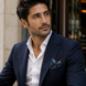Equestrian Silk Pocket Square with Gold Details by Monzoro – view 21