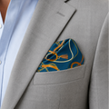 Equestrian Silk Pocket Square with Gold Details by Monzoro – view 27