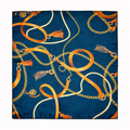 Equestrian Silk Pocket Square with Gold Details by Monzoro