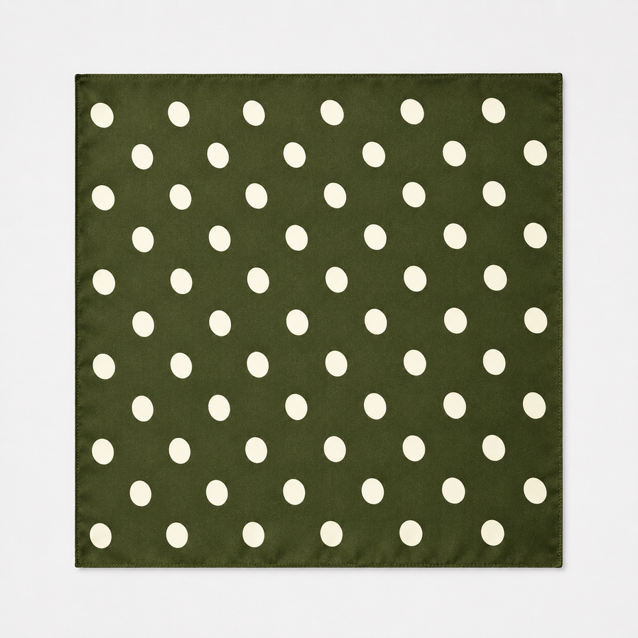 Forest Polka Silk Pocket Square by Monzoro – view 7
