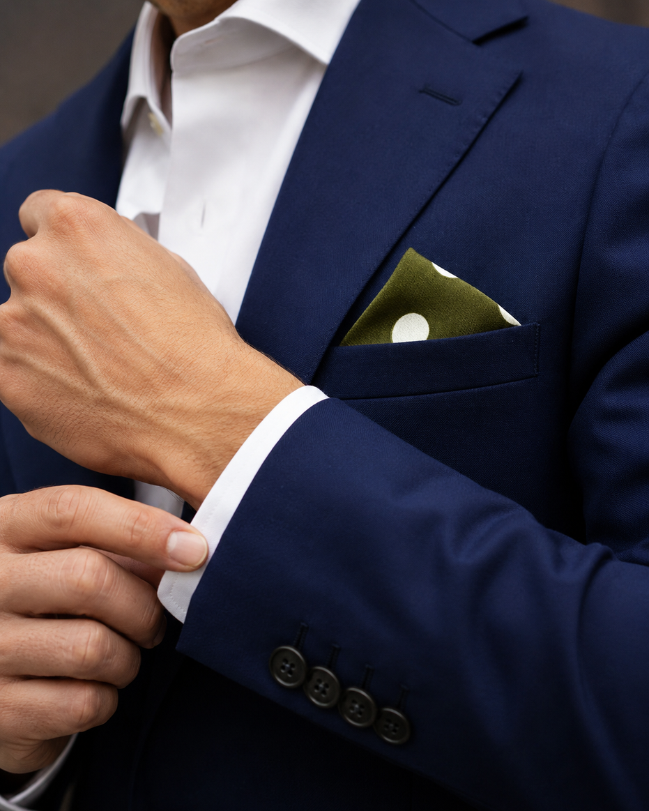 Forest Polka Silk Pocket Square by Monzoro – view 24
