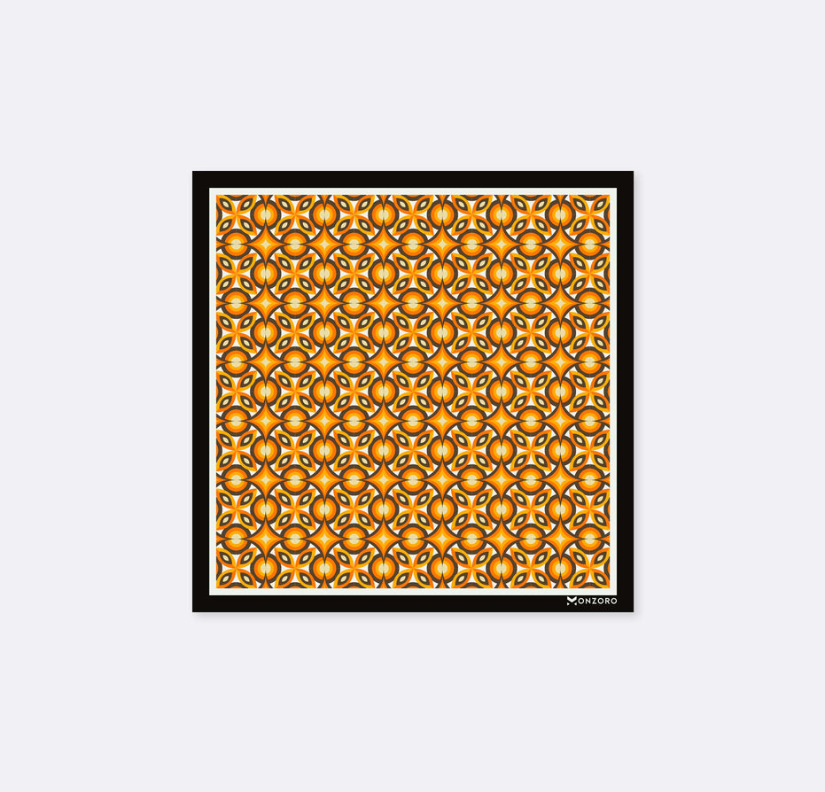 Geometric Repeat Pattern Silk Pocket Square by Monzoro – view 4