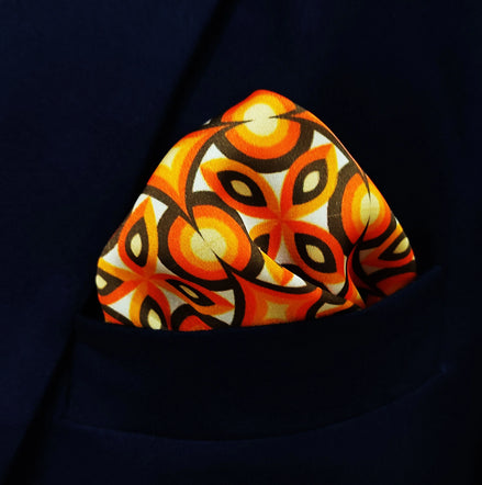 Geometric Repeat Pattern Silk Pocket Square by Monzoro – view 5