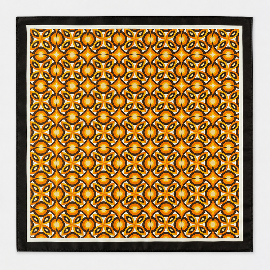 Geometric Repeat Pattern Silk Pocket Square by Monzoro – view 11