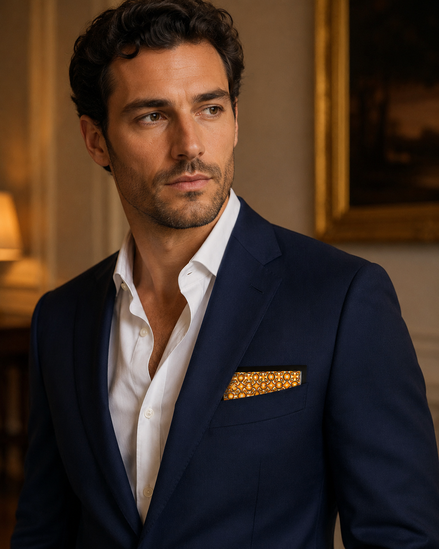 Geometric Repeat Pattern Silk Pocket Square by Monzoro – view 14