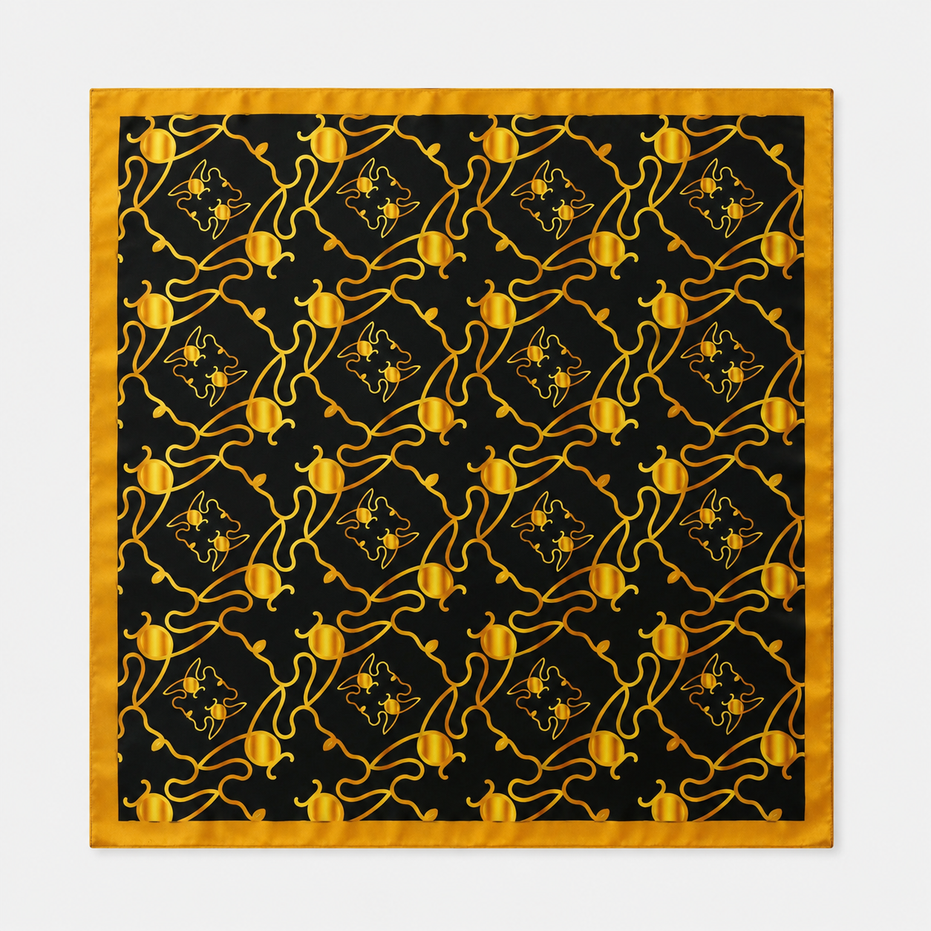 Golden Mirage Pattern Silk Pocket Square by Monzoro – view 7