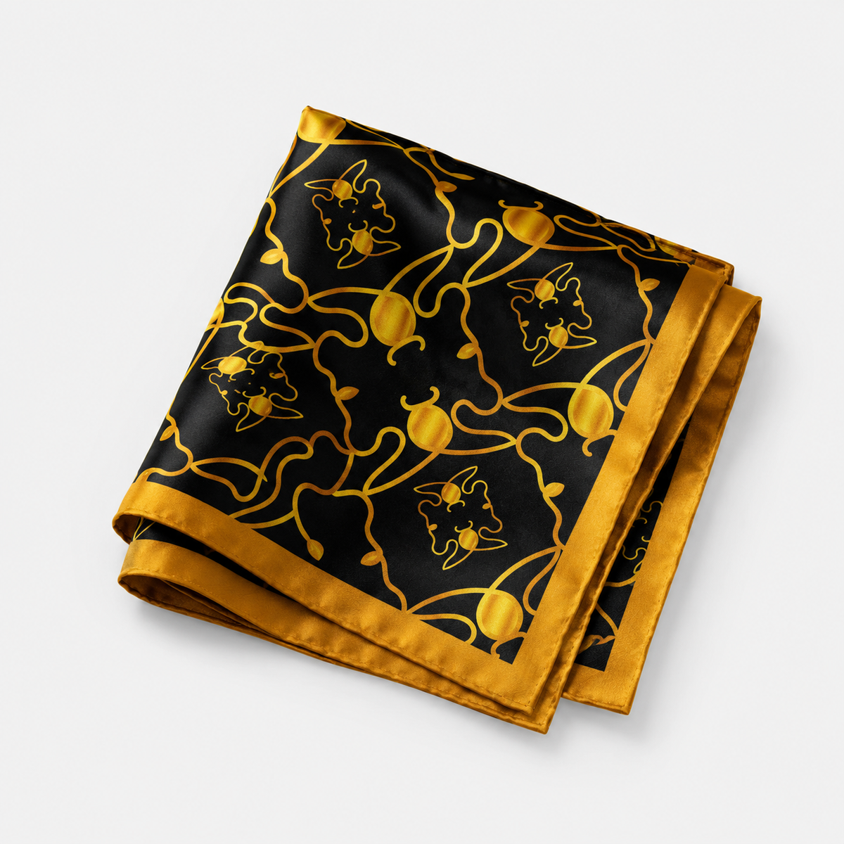 Golden Mirage Pattern Silk Pocket Square by Monzoro – view 8