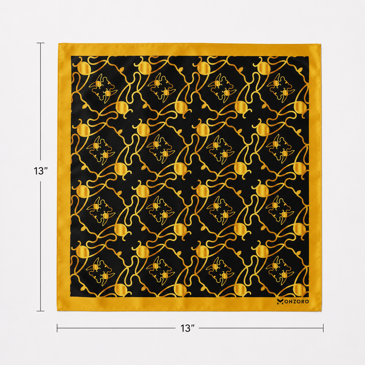 Golden Mirage Pattern Silk Pocket Square by Monzoro – view 14