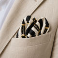 Graphite Axis Silk Pocket Square by Monzoro – view 14