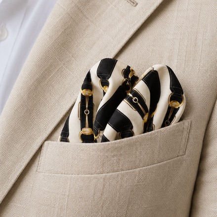Graphite Axis Silk Pocket Square by Monzoro – view 14