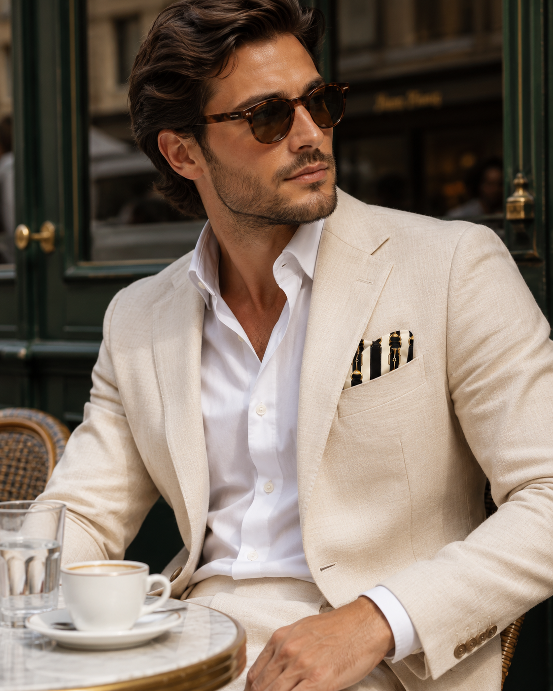 Graphite Axis Silk Pocket Square by Monzoro – view 16