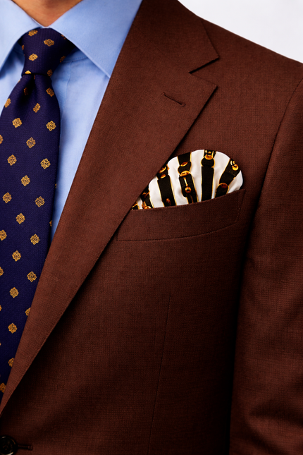 Graphite Axis Silk Pocket Square by Monzoro – view 3