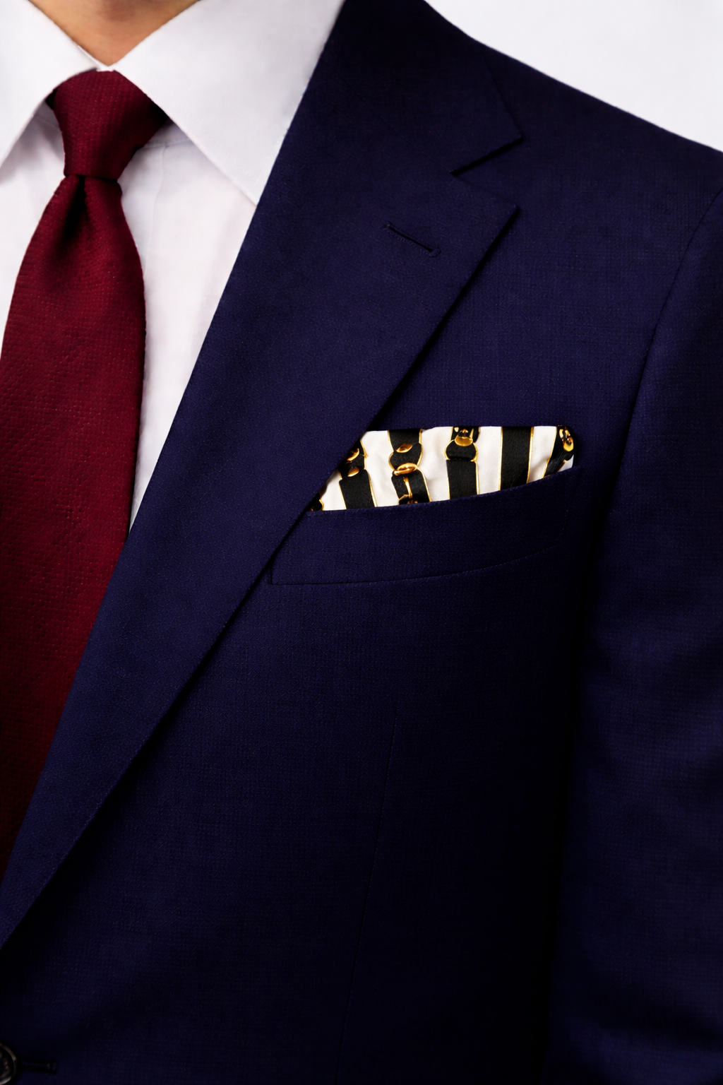 Graphite Axis Silk Pocket Square by Monzoro – view 4