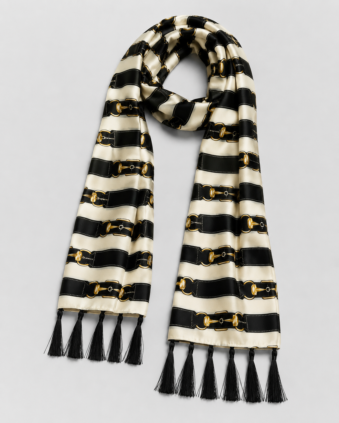 Graphite Axis Silk Scarf by Monzoro – view 11