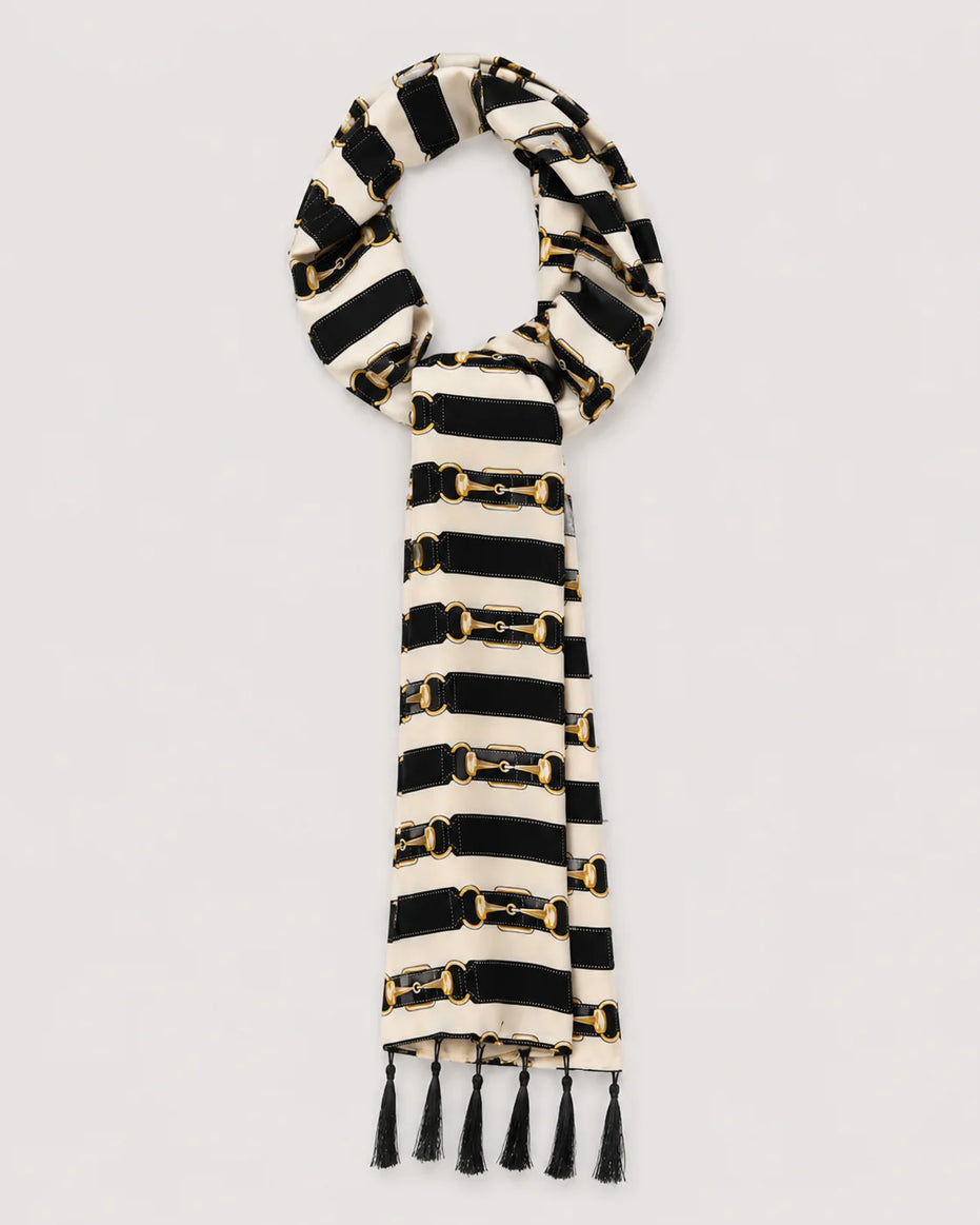 Graphite Axis Silk Scarf by Monzoro – view 17
