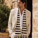 Graphite Axis Silk Scarf by Monzoro – view 22