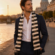 Graphite Axis Silk Scarf by Monzoro – view 23
