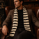 Graphite Axis Silk Scarf by Monzoro – view 26