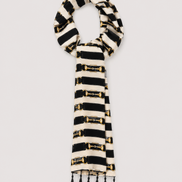 Graphite Axis Silk Scarf by Monzoro
