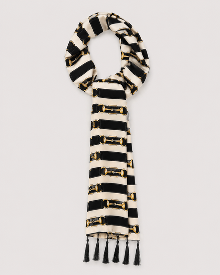 Graphite Axis Silk Scarf by Monzoro
