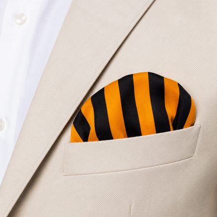 Imperial Stripes Silk Pocket Square by Monzoro – view 17