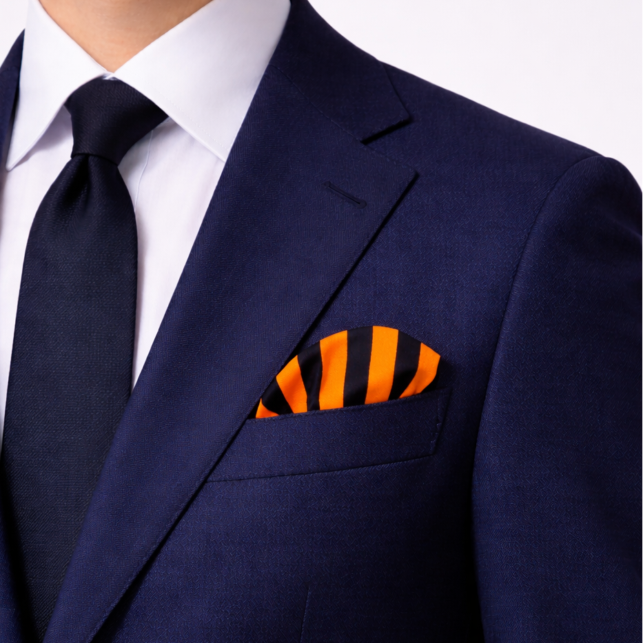 Imperial Stripes Silk Pocket Square by Monzoro – view 3