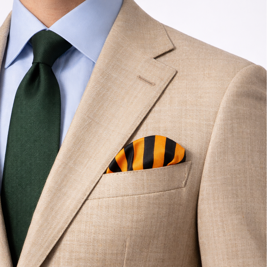 Imperial Stripes Silk Pocket Square by Monzoro – view 4